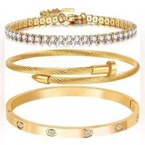 Set of 3 bracelet Waterproof Love bracelet tennis bracelet